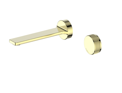 Greens Venza Two Hole Wall Mounted Basin Mixer - PVD Brushed Brass