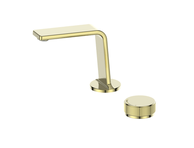 Greens Venza Two Hole Deck Mounted Basin Mixer - PVD Brushed Brass