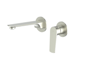 Greens Novi Wall Basin/Bath Mixer Set Brushed Nickel