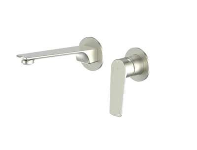 Greens Novi Wall Basin/Bath Mixer Set Brushed Nickel