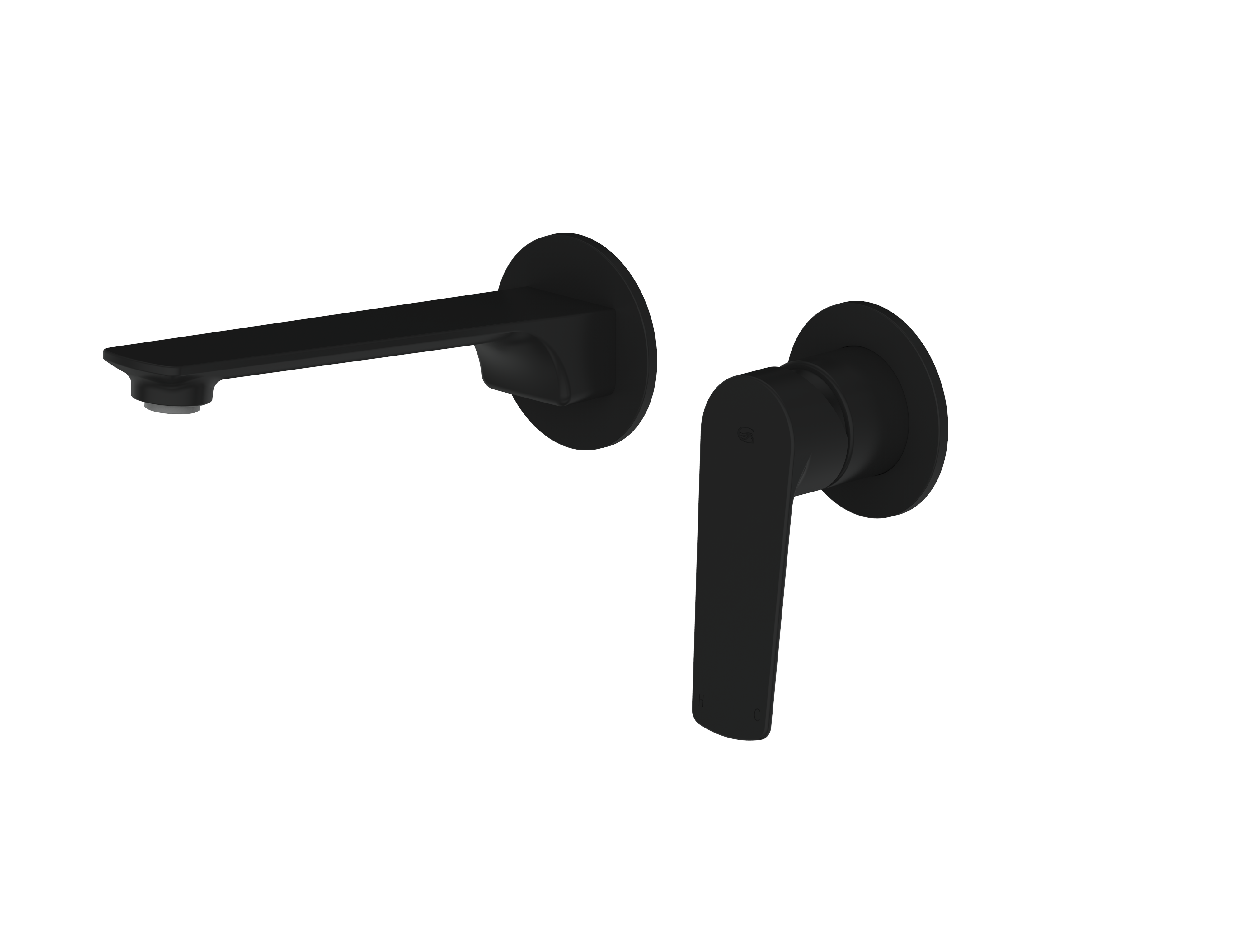 Greens Novi Wall Basin/Bath Mixer Set Matte Black