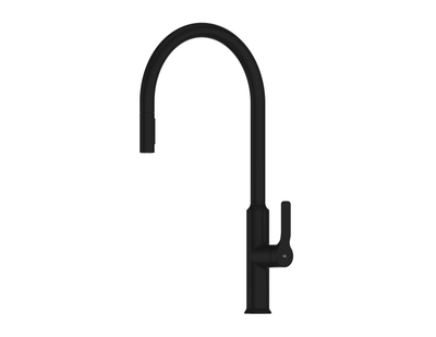 Greens Craft Pulldown Kitchen Mixer with Chef's Spout - PVD Matte Black