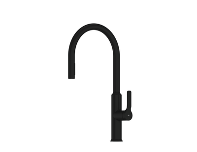 Greens Craft Pulldown Kitchen Mixer with Kitchen Spout - PVD Matte Black