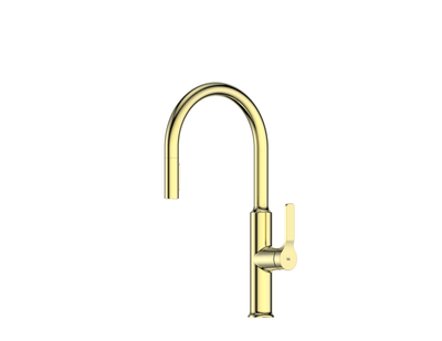 Greens Craft Pulldown Kitchen Mixer with Prep Spout - PVD Brushed Brass