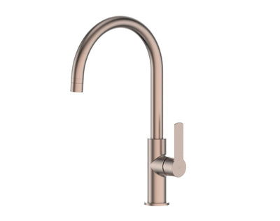 Greens Astro II Gooseneck Sink Mixer - PVD Brushed Bronze