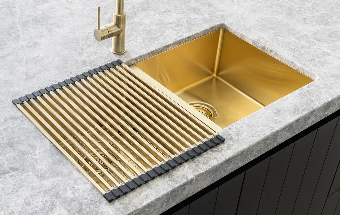 Meir Lavello Stainless Steel rolling mat protector Brushed Bronze Gold