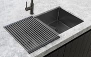 Meir Lavello Stainless Steel Rolling Mat Protector Gunmetal Black