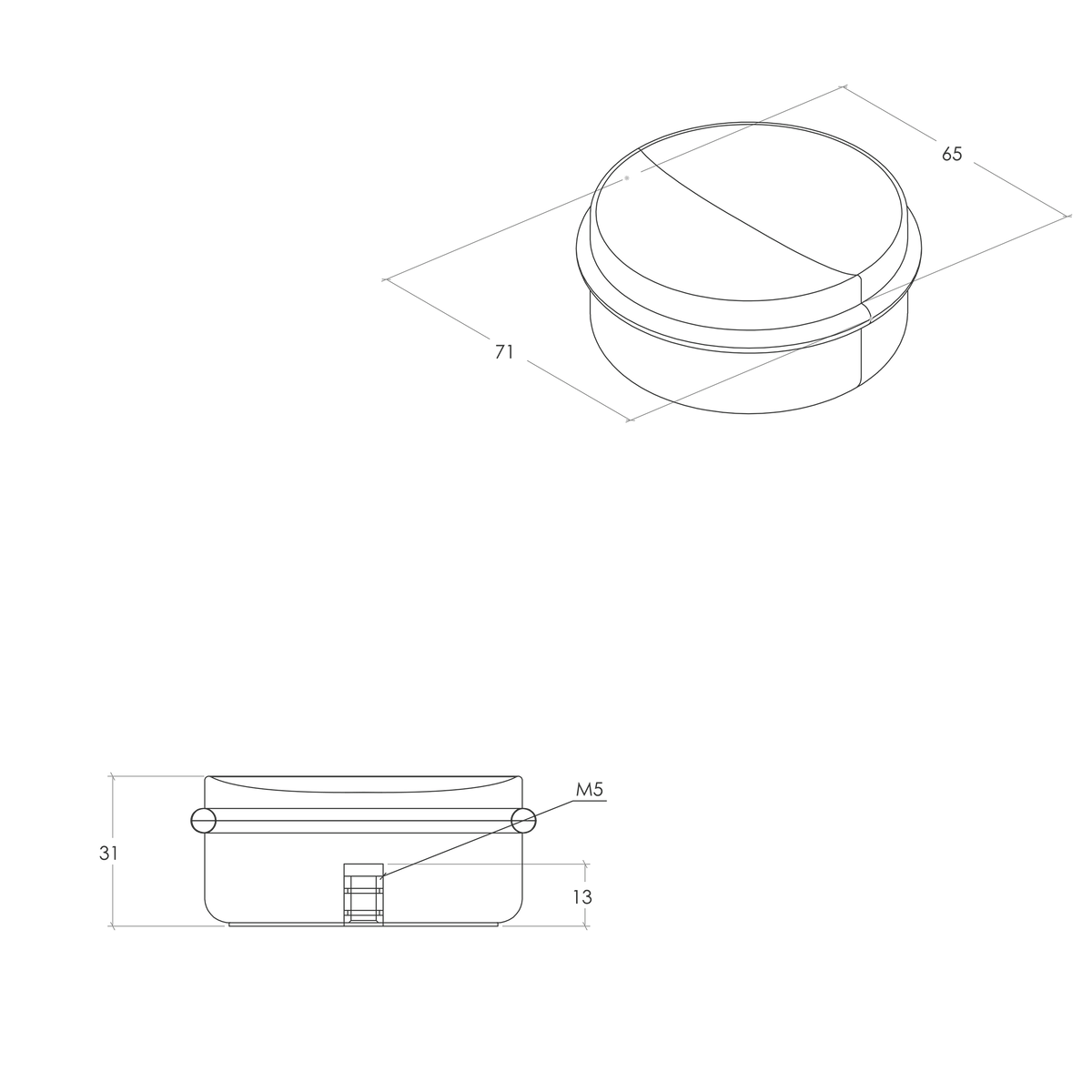 Momo Luv Wood Door Stop - Line Drawing