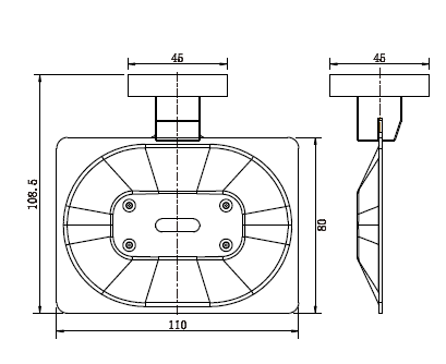 Lux Soap Dish line drawing