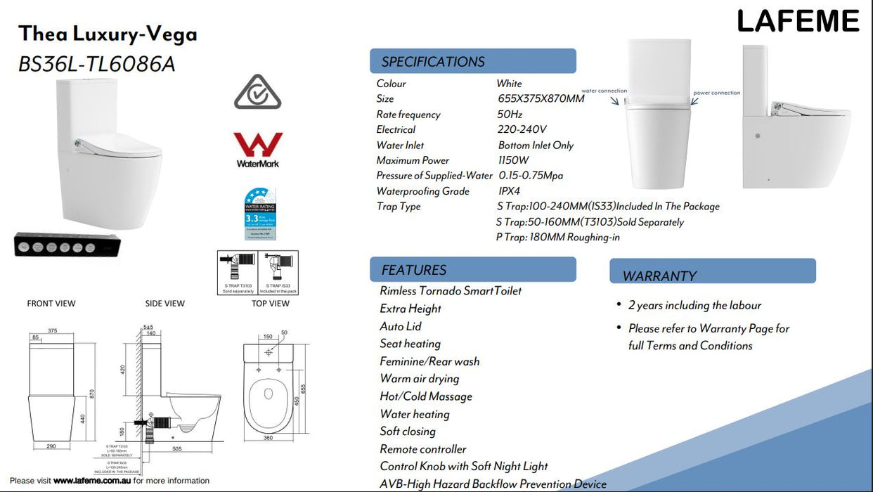 Lafeme Thea Luxury Vega Bidet Suite