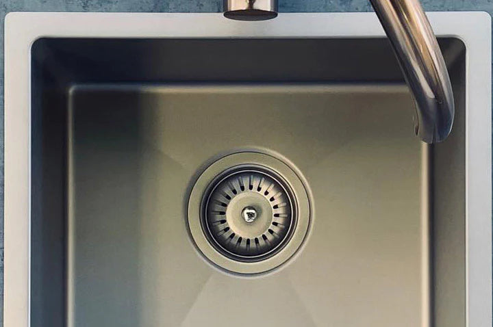Meir Sink Strainer and Waste Plug Basket with Stopper - PVD Brushed Nickel Finish