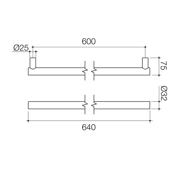 Caroama Liano II Heated Towel Rail - Horizontal - Brushed Bronze (Transformer not included)