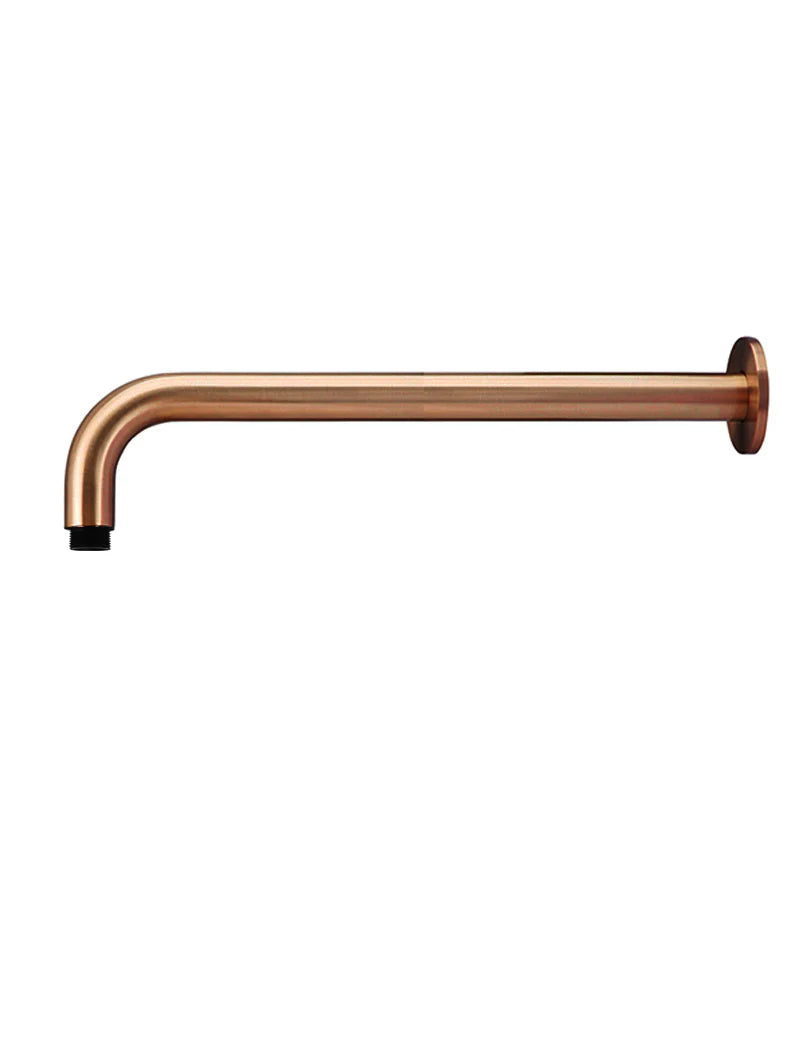 Meir Round Wall Shower Curved Arm 400mm Lustre Bronze