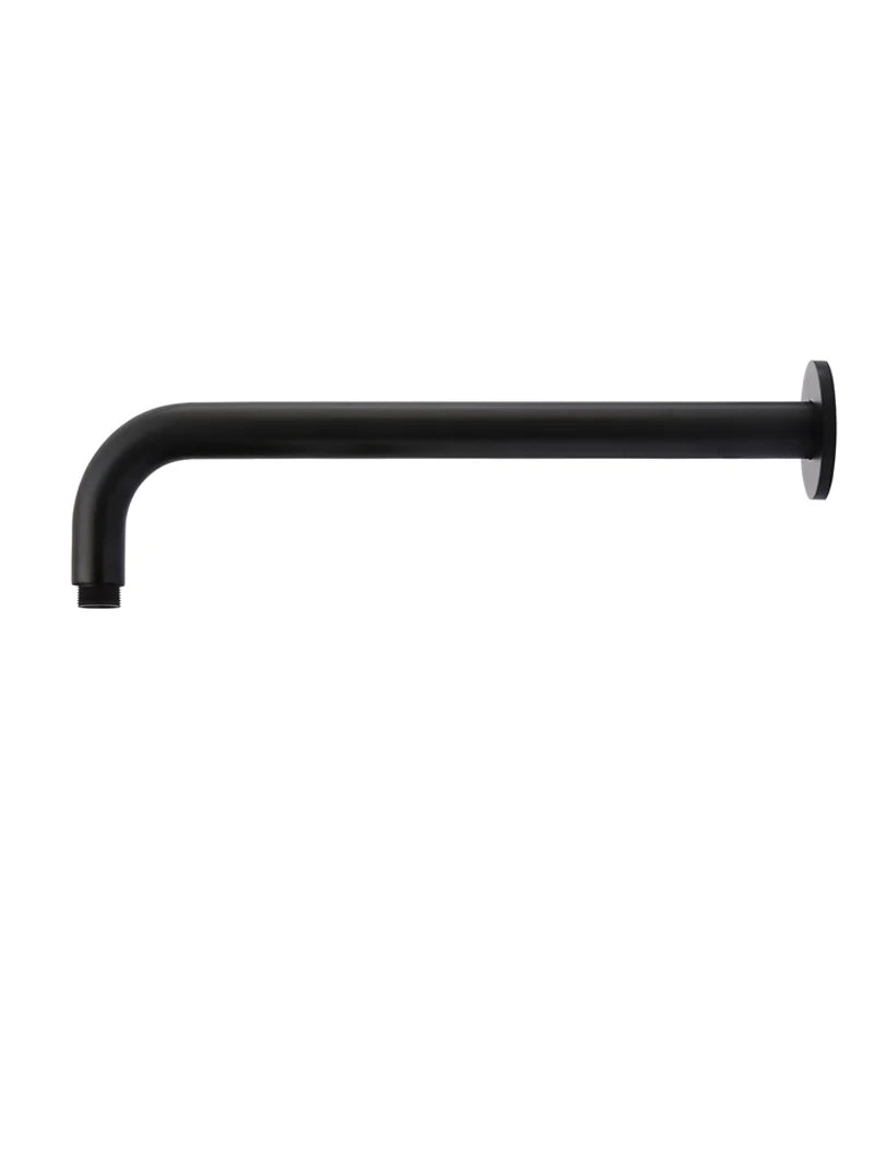 Meir Round Wall Shower Curved Arm 400mm Matte Black