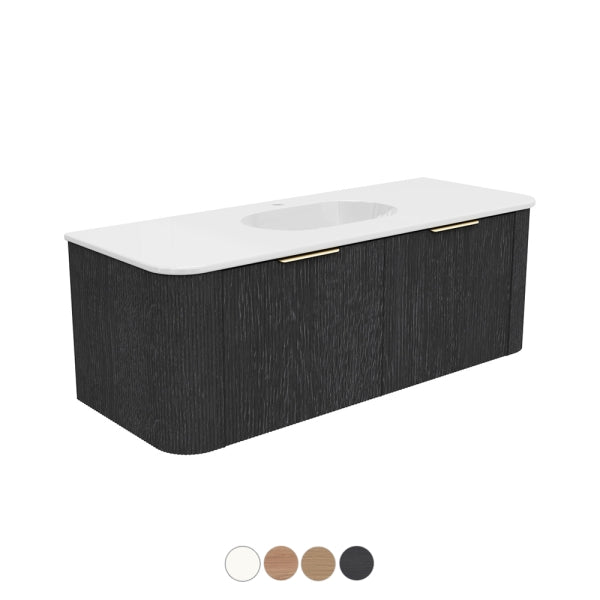 Fienza Margot Wall Hung Double Curve Cabinet Lola Gloss Basin Top