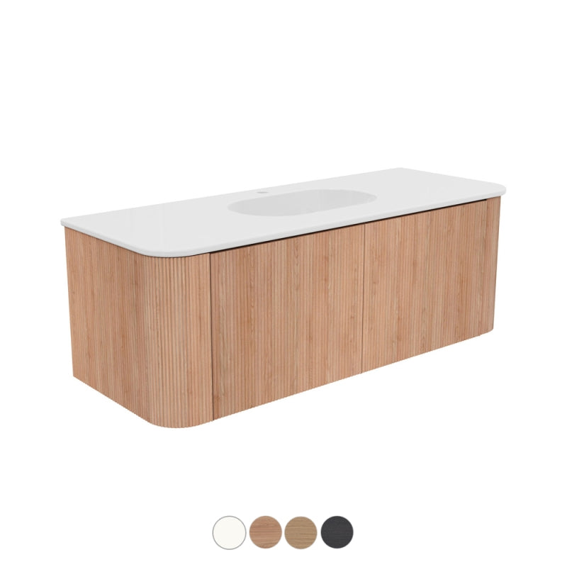 Fienza Margot Wall Hung Double Curve Cabinet Lola Matte Basin Top