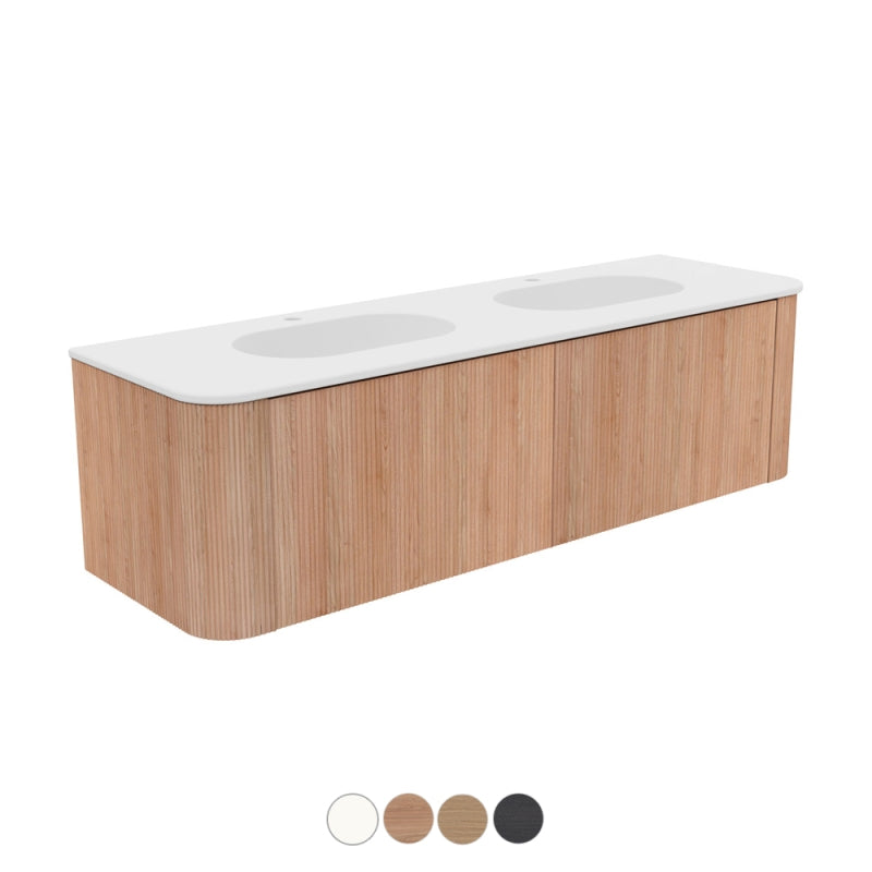 Fienza Margot Wall Hung Double Curve Cabinet Lola Matte Basin Top