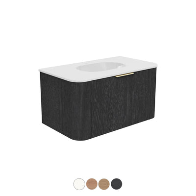 Fienza Margot Wall Hung Double Curve Cabinet Lola Gloss Basin Top