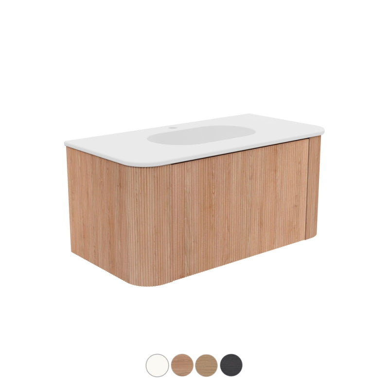 Fienza Margot Wall Hung Double Curve Cabinet Lola Matte Basin Top