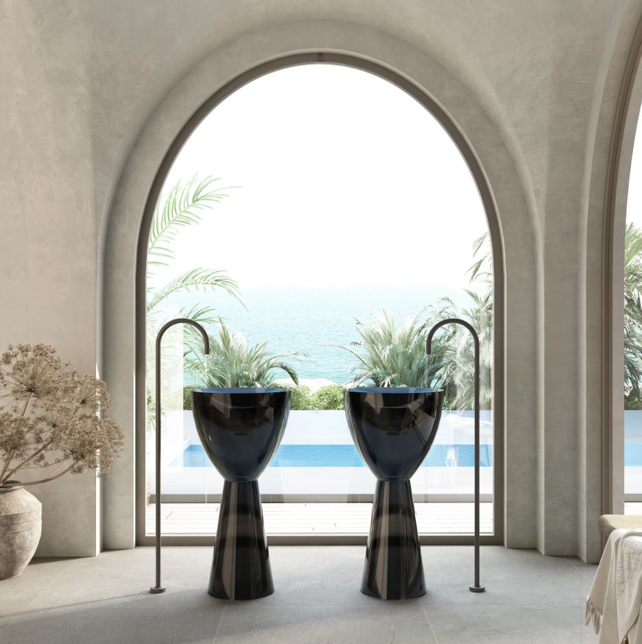 Cassa Design Wow Pedestal Translucency Resin Stone Basin