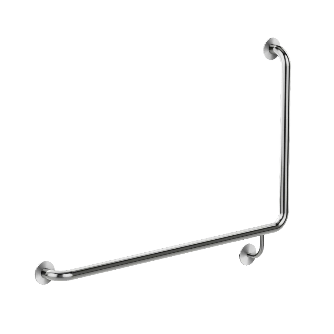 Meir  Mobility 90 Degree Left Side Grab Rail 600mm Brushed Nickel
