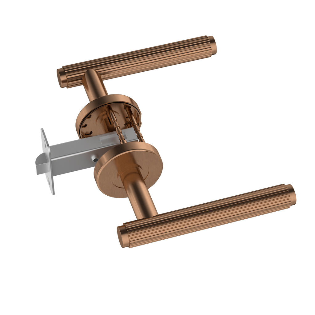 Meir Oppen Linear Lever Door Handle - Passage Lustre Bronze