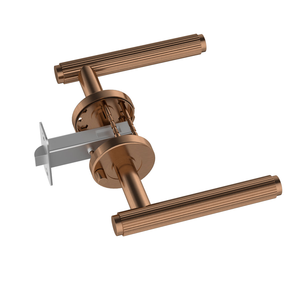 Meir Oppen Linear Lever Door Handle - Privacy Lustre Bronze