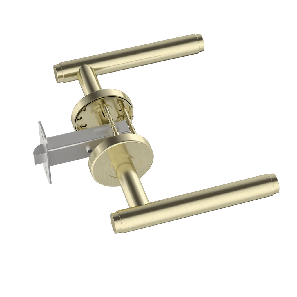 Meir Oppen Brushed Lever Door Handle - Passage Tiger Bronze
