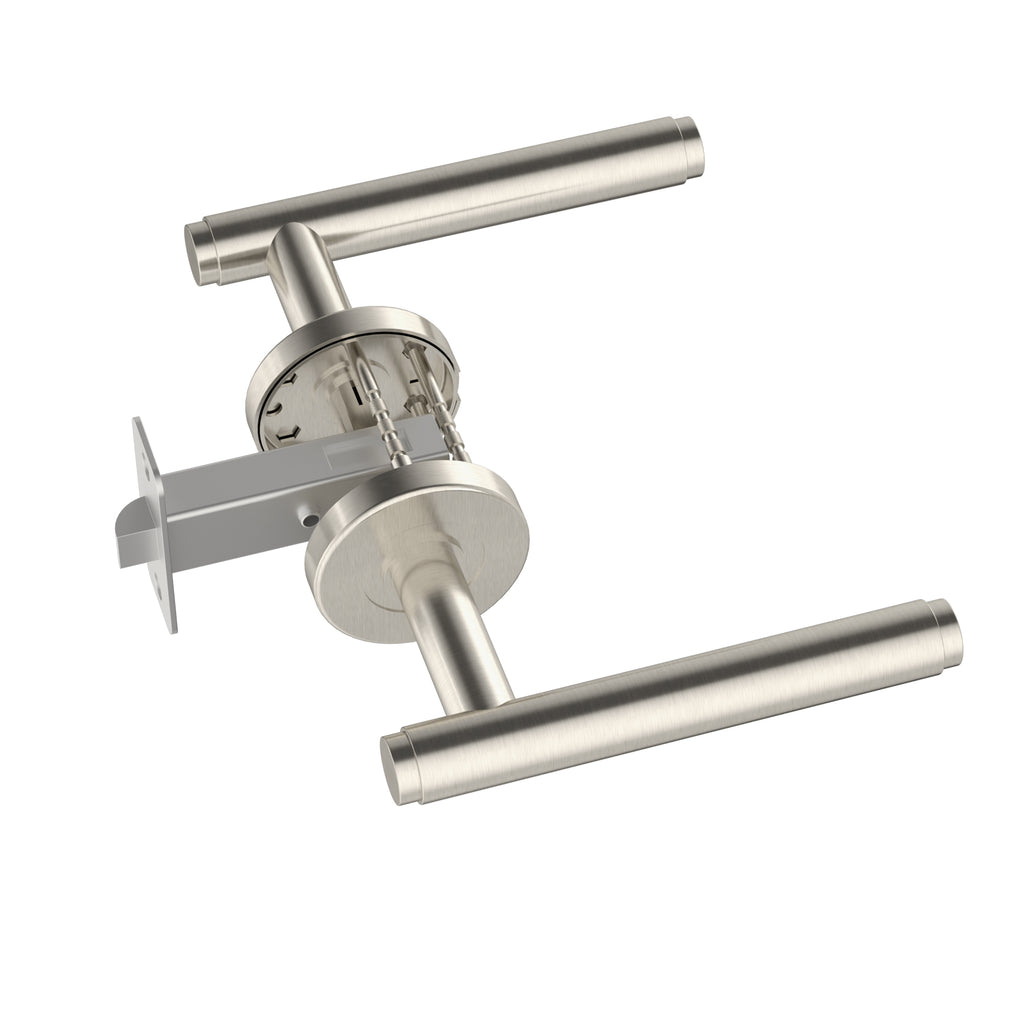 Meir Oppen Brushed Lever Door Handle - Passage Brushed Nickel
