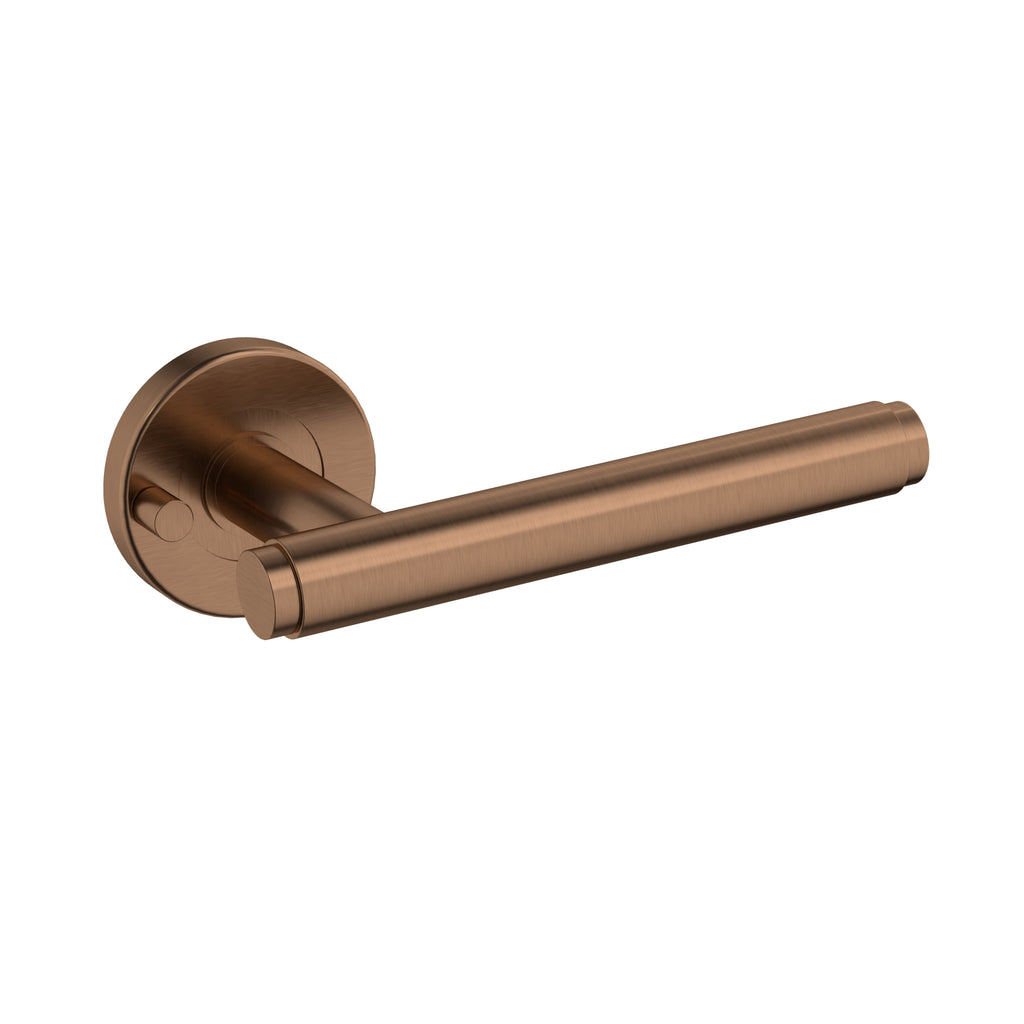 Meir Oppen Brushed Lever Door Handle - Privacy Lustre Bronze