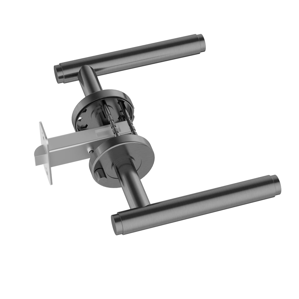 Meir Oppen Brushed Lever Door Handle - Privacy Shadow
