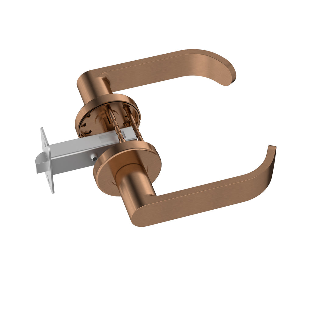 Meir Curvaé Return Lever Door Handle - Passage Lustre Bronze
