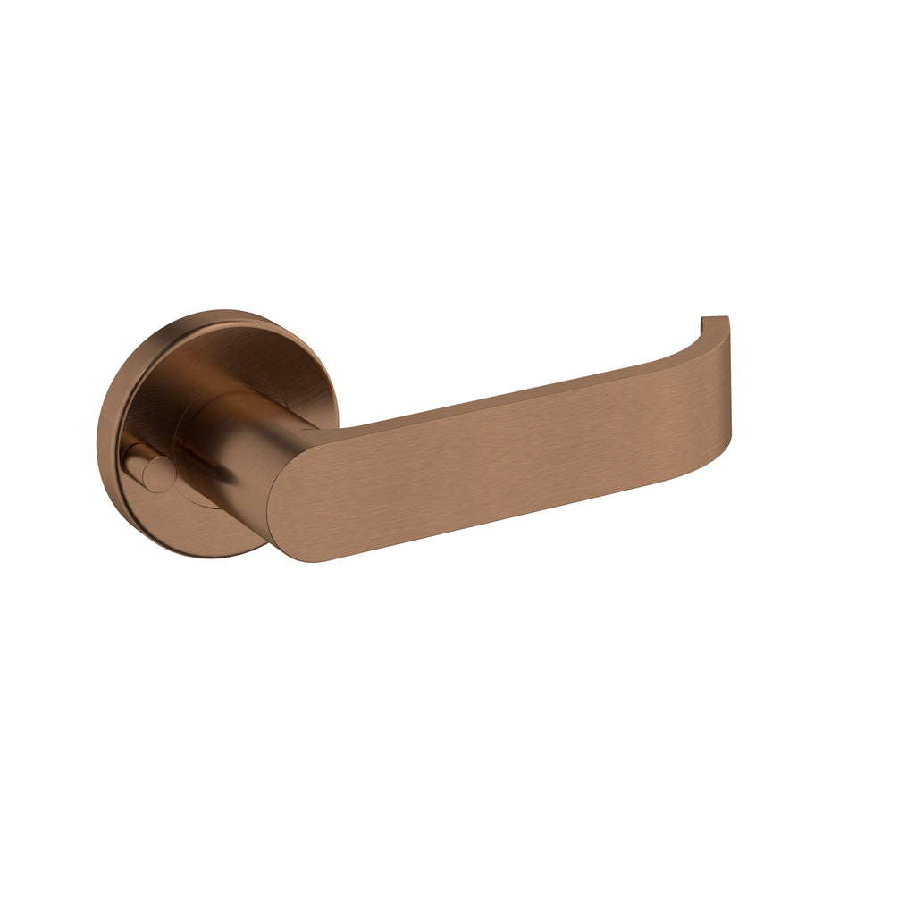Meir Curvaé Return Lever Door Handle - Privacy Lustre Bronze