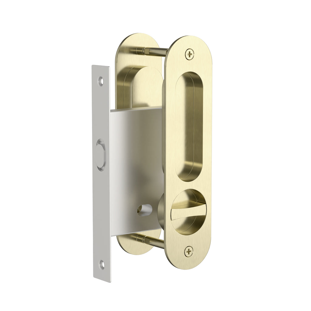 Meir Curvaé Oval Flush Pull - Privacy Tiger Bronze
