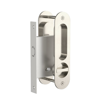 Meir Curvaé Oval Flush Pull - Privacy Brushed Nickel