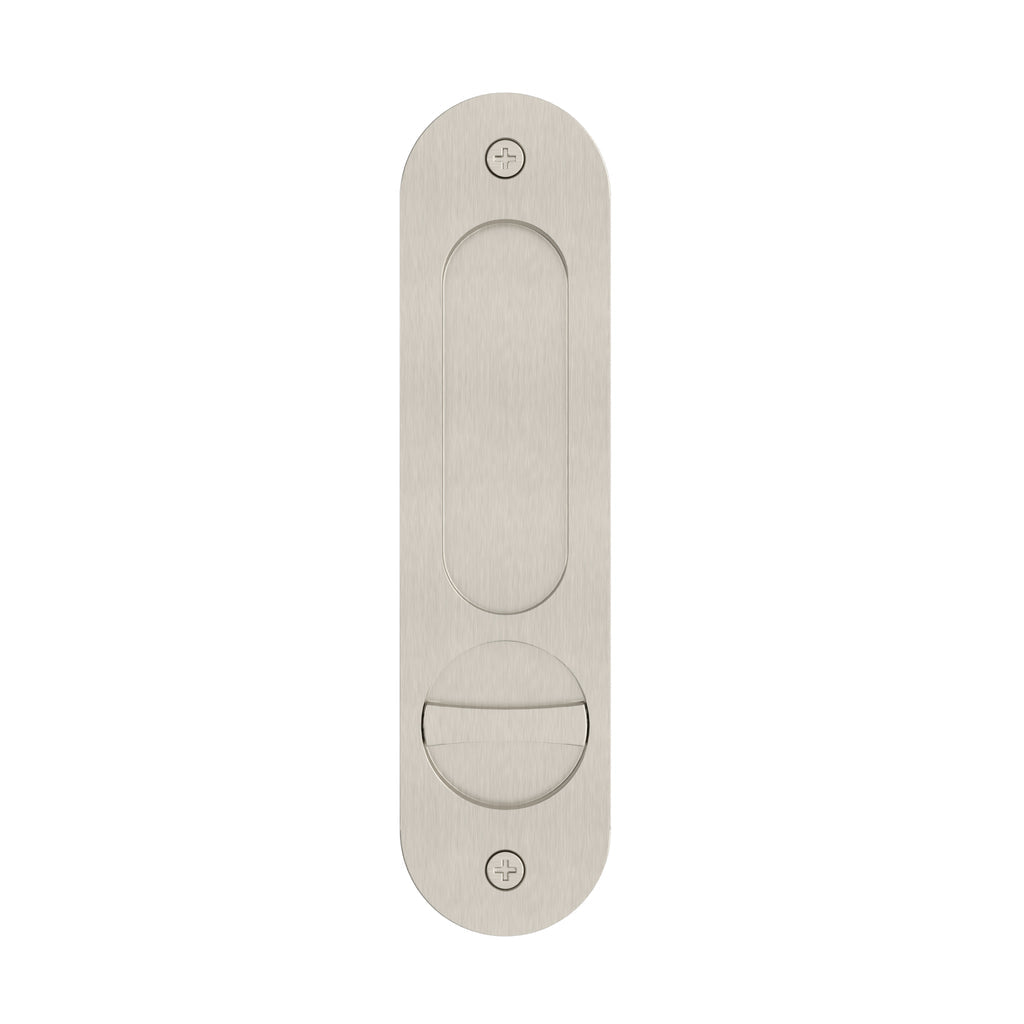 Meir Curvaé Oval Flush Pull - Privacy Brushed Nickel