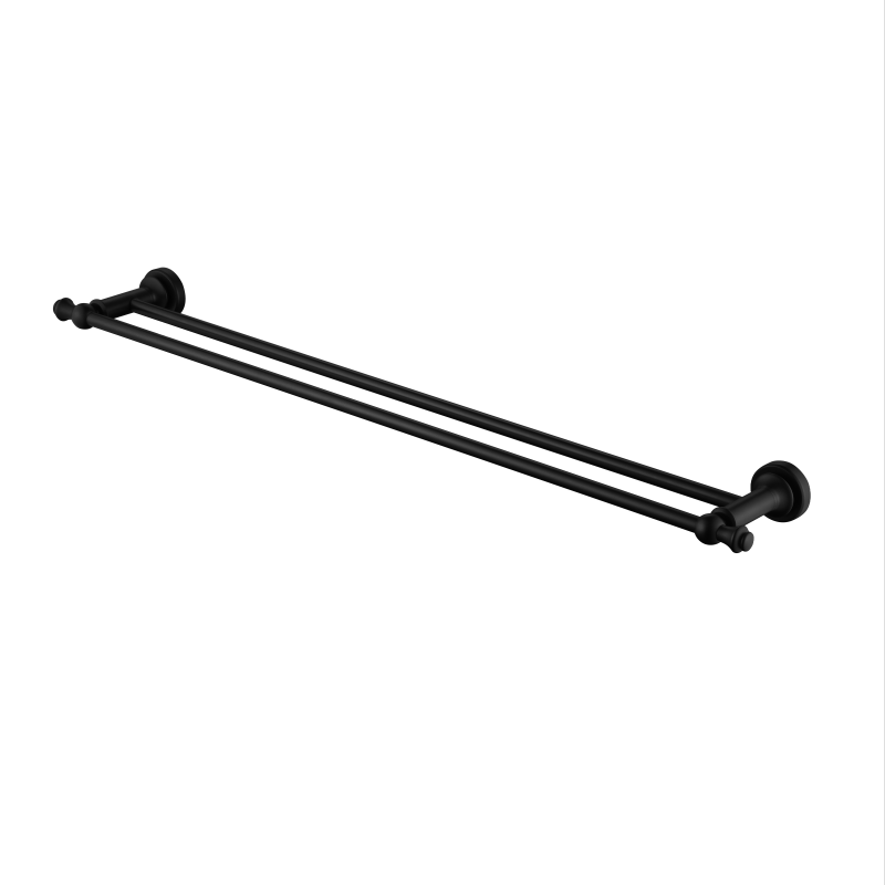 Modern National Medoc Double Towel Rail 750mm - Matte Black