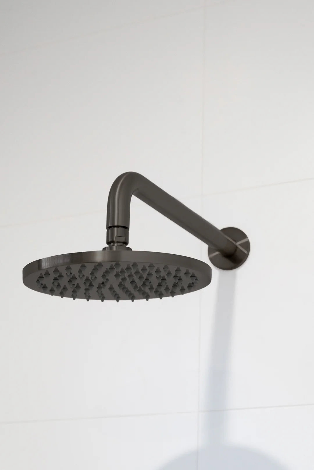 Meir Round Wall Shower Curved Arm 400mm Gunmetal