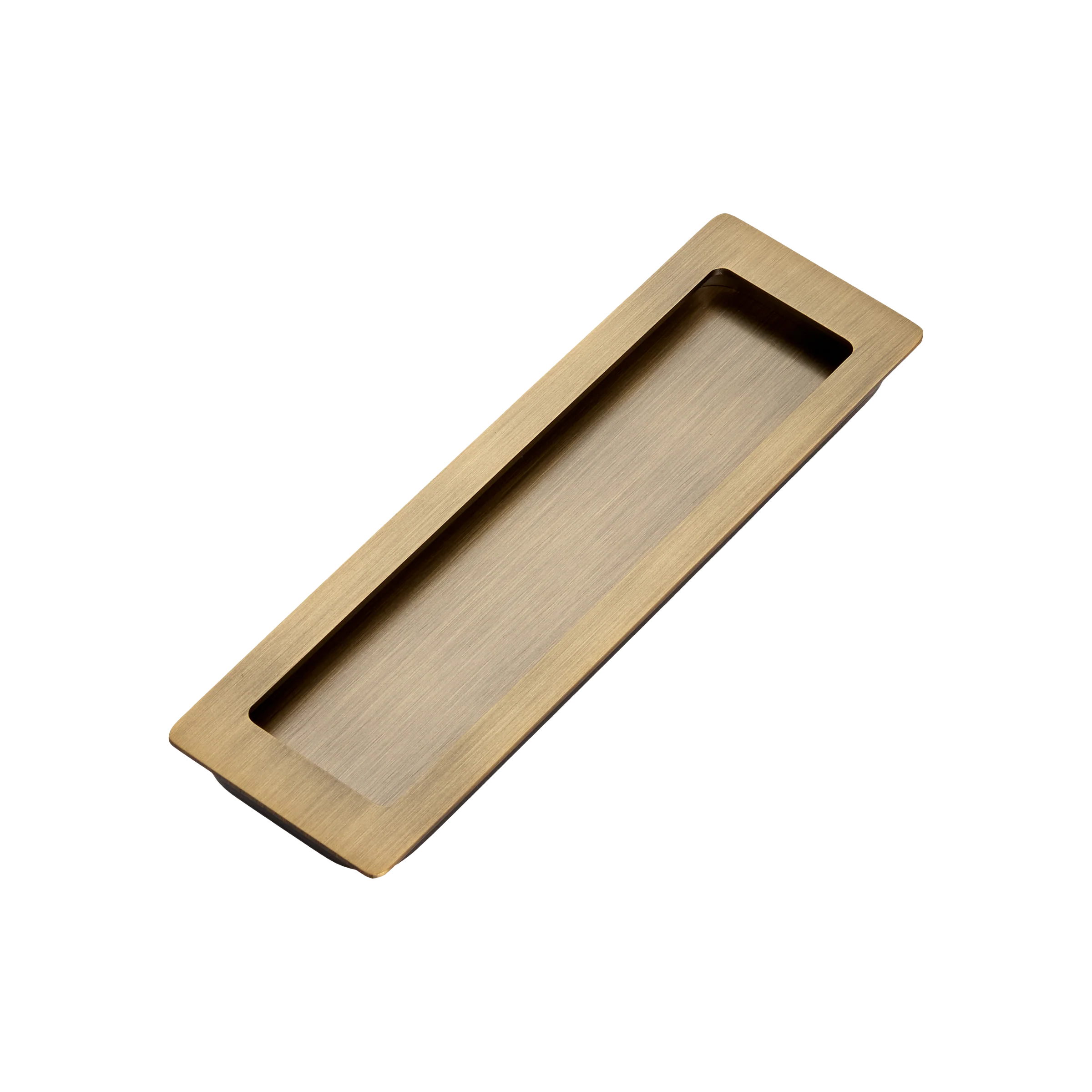 Momo Handles Cavity Slider Flush Pull Dark Brushed Brass