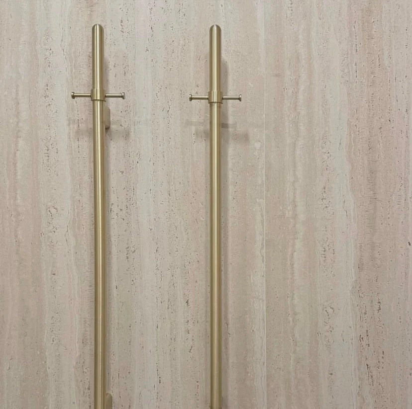 Meir Heated Vertical Towel Rail - Tiger Bronze