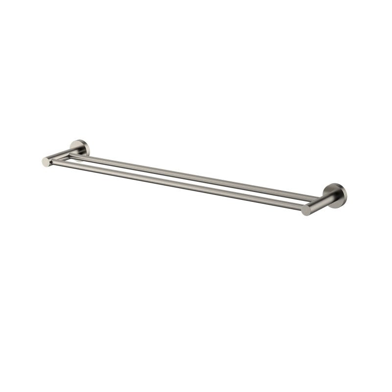 Modern National Mirage Double Towel Rail 600mm Brushed Nickel