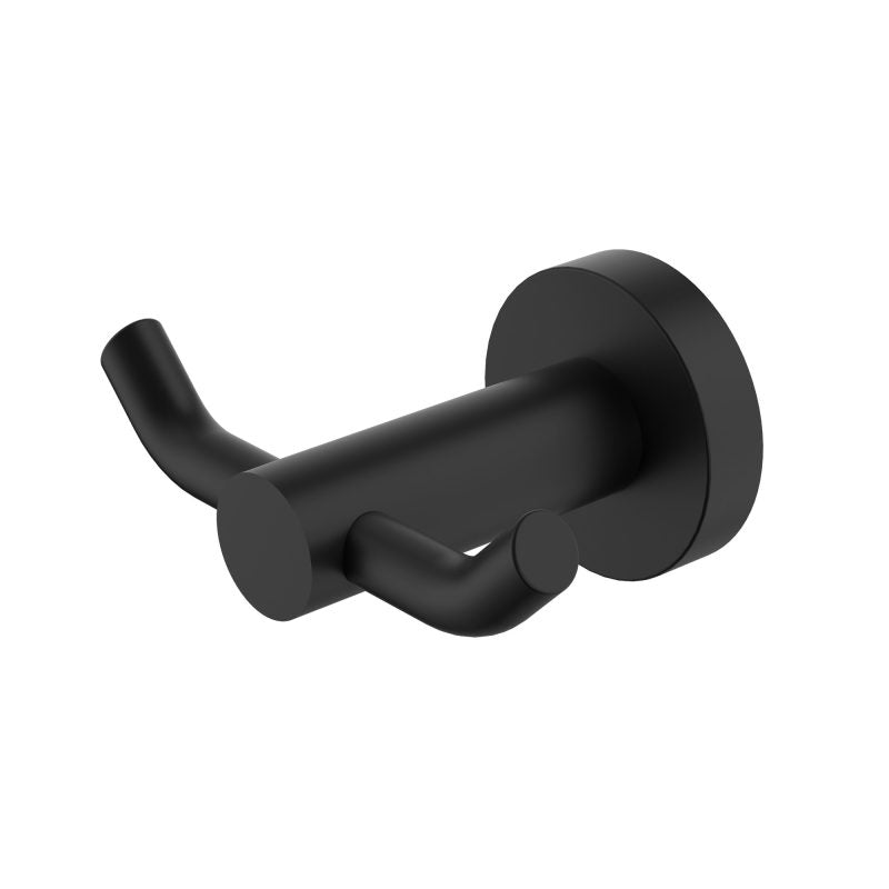 Modern National Mirage Double Robe Hook Matte Black