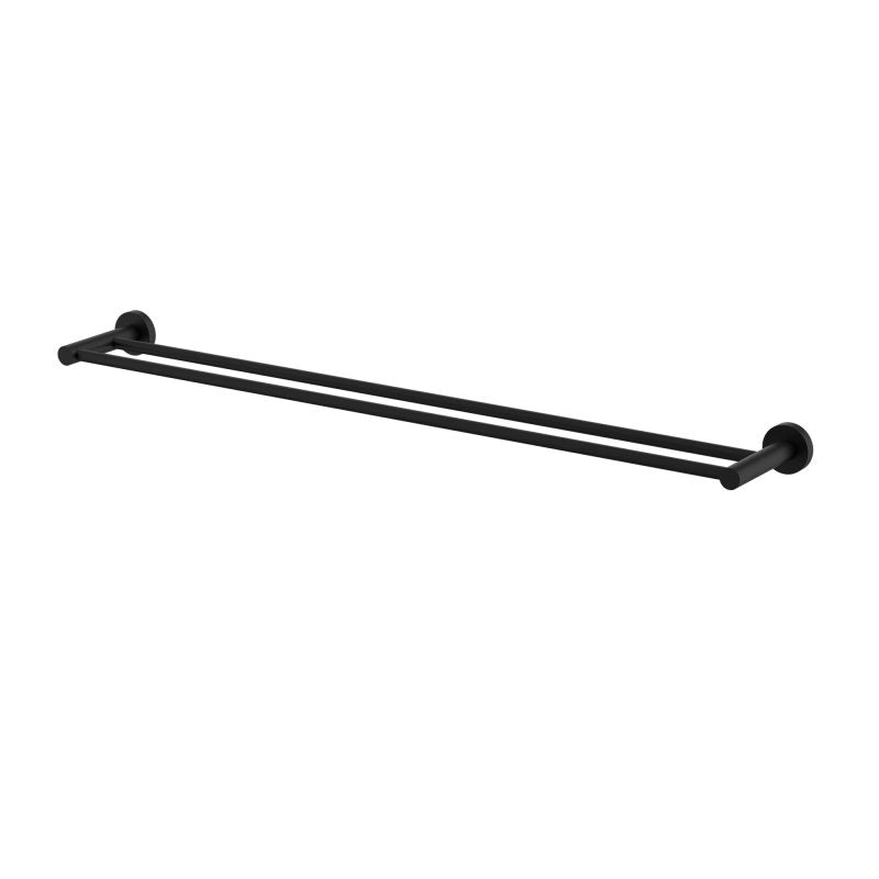 Modern National Mirage Double Towel Rail 750mm Matte Black