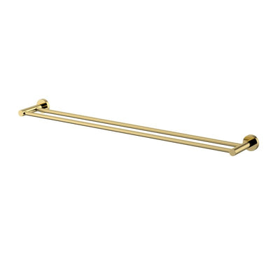 Modern National Mirage Double Towel Rail 750mm Polished Brass