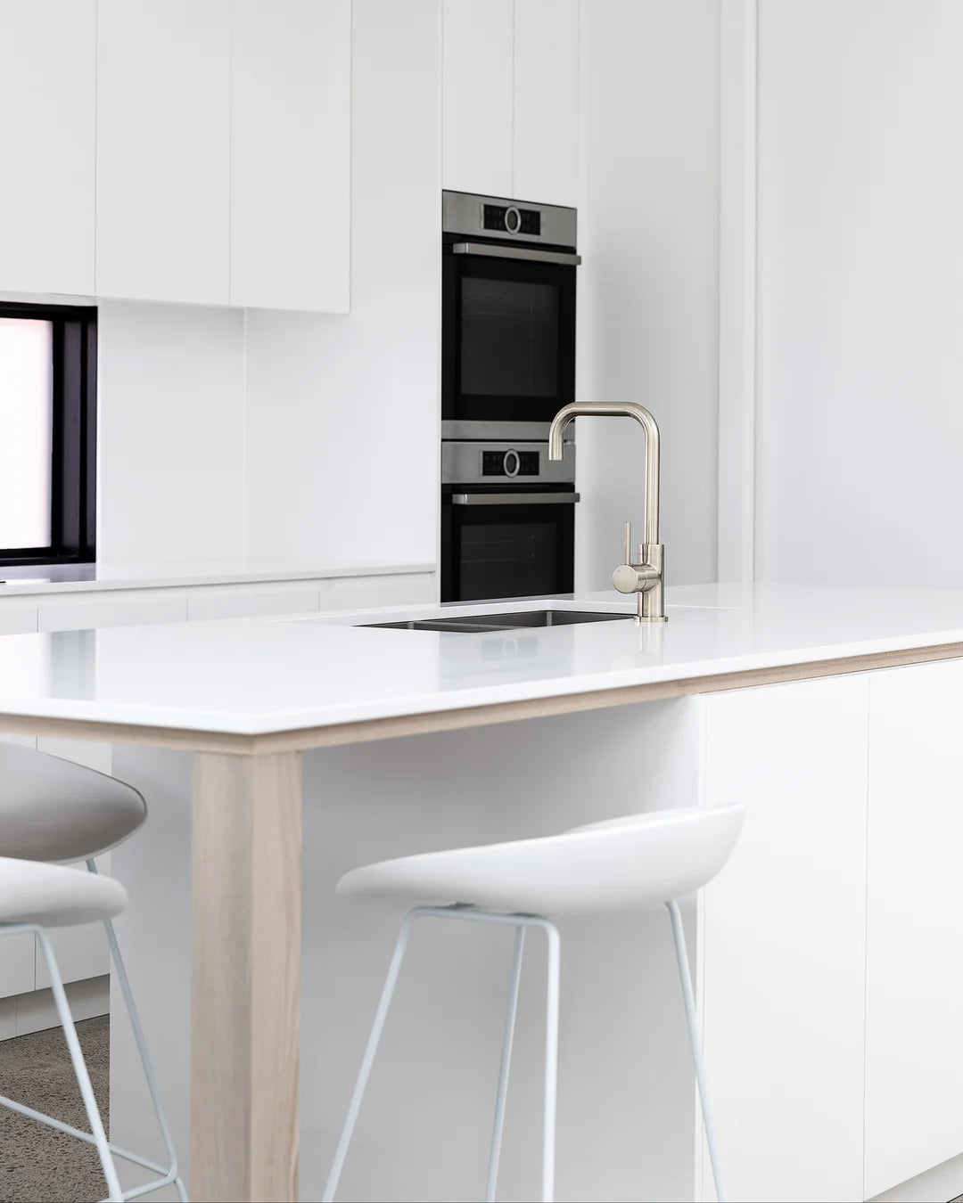 Meir Round Kitchen Mixer Tap - Brushed Nickel