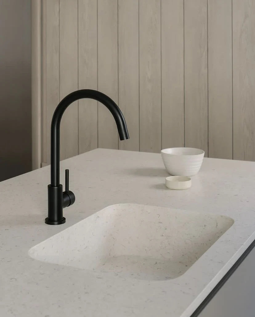 Meir Round Kitchen Mixer Tap - Matte Black