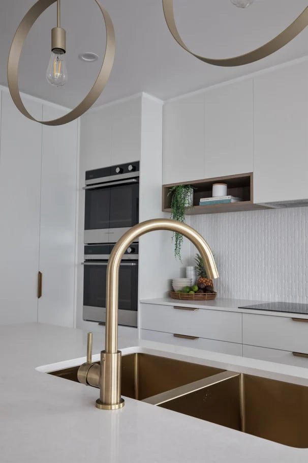 Meir Round Kitchen Mixer Tap - Tiger Bronze