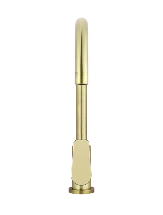 Meir Round Gooseneck Kitchen Mixer Tap with Paddle Handle - Tiger Bronze