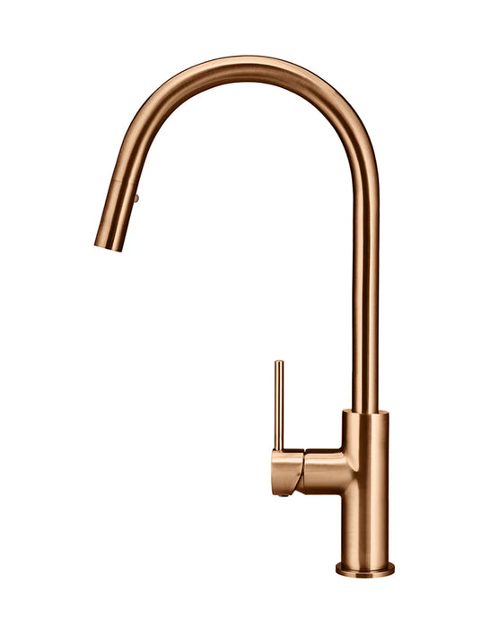 Meir Round Piccola Pull Out Kitchen Mixer Tap Lustre Bronze