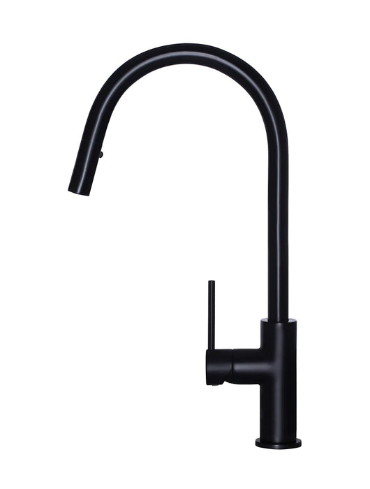 Meir Round Piccola Pull Out Kitchen Mixer Tap - Matte Black